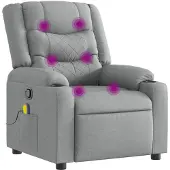 vidaXL Massage-Relaxsessel Hellgrau Stoff