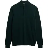Superdry für Herren. M6110690A Pullover Essentials Half Zip grün (S), Lässig, Baumwolle
