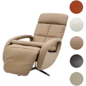 Mendler Relaxsessel HWC-L11, Design Fernsehsessel TV-Sessel Liegesessel, Liegefunktion drehbar, Voll-Leder taupe