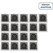 McPower Schutzkontakt-Steckdose ''Flair'' 250V~/16A, UP, Klemmanschluss, 18er-Pack anthrazit