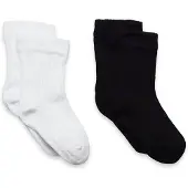 Minymo Ankle Sock - rib (2-pack) black (106) 19\\22