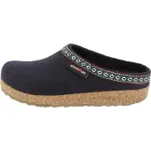 Iesse Schuh Haflinger Grizzly Franzl Damen, Herren Wollfilz Hausschuhe Clogs blau, Kork-Latex-Fußbett