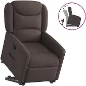 vidaXL Relaxsessel mit Aufstehhilfe Dunkelbraun Stoff