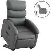 vidaXL Relaxsessel mit Aufstehhilfe Elektrisch Grau Kunstleder