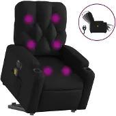 vidaXL Massagesessel mit Aufstehhilfe Elektrisch Schwarz Kunstleder
