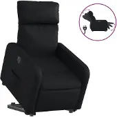vidaXL Relaxsessel mit Aufstehhilfe Elektrisch Schwarz Kunstleder