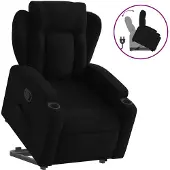 vidaXL Relaxsessel mit Aufstehhilfe Schwarz Stoff