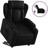 vidaXL Relaxsessel mit Aufstehhilfe Elektrisch Schwarz Kunstleder
