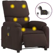 vidaXL Massagesessel Elektrisch Dunkelbraun Stoff