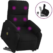vidaXL Massagesessel mit Aufstehhilfe Schwarz Mikrofasergewebe