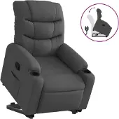 vidaXL Relaxsessel mit Aufstehhilfe Dunkelgrau Stoff