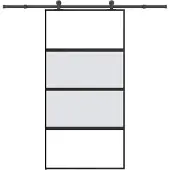 vidaXL Schiebetür mit Beschlag 102,5x205 cm Hartglas & Aluminium