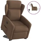 vidaXL Relaxsessel mit Aufstehhilfe Elektrisch Braun Stoff
