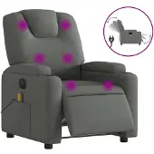 vidaXL Massagesessel Elektrisch Dunkelgrau Stoff
