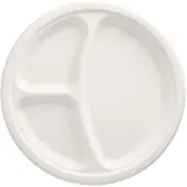 Papstar 50 Teller, Zuckerrohr "pure" 3-geteilt Ø 26 cm · 2 cm weiss