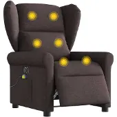 vidaXL Massagesessel Elektrisch Dunkelbraun Stoff