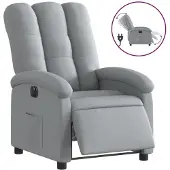 vidaXL Relaxsessel Elektrisch Hellgrau Stoff