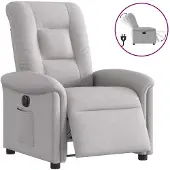 vidaXL Relaxsessel Elektrisch Wolkengrau Stoff
