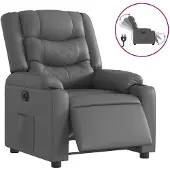 vidaXL Relaxsessel Elektrisch Grau Kunstleder