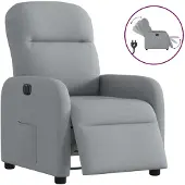 vidaXL Relaxsessel Elektrisch Hellgrau Stoff