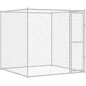 vidaXL Hundekäfig Silber 200 x 200 x 200 cm Verzinkter Stahl