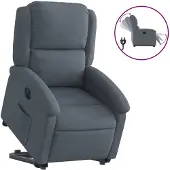 vidaXL Relaxsessel mit Aufstehhilfe Elektrisch Dunkelgrau Samt