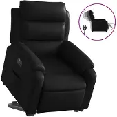 vidaXL Relaxsessel mit Aufstehhilfe Elektrisch Schwarz Kunstleder