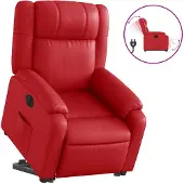 vidaXL Relaxsessel mit Aufstehhilfe Elektrisch Rot Kunstleder
