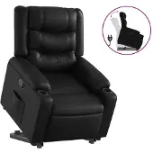 vidaXL Relaxsessel mit Aufstehhilfe Schwarz Kunstleder