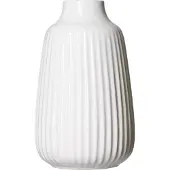 Ritzenhoff & Breker Blumenvase SANREMO, weiss, 240 mm aus Steingut, mit dekorativer Rillenstruktur