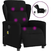 vidaXL Massagesessel Elektrisch Schwarz Stoff