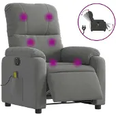vidaXL Massagesessel Elektrisch Dunkelgrau Mikrofasergewebe