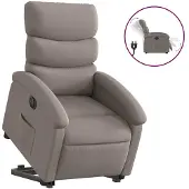 vidaXL Relaxsessel mit Aufstehhilfe Elektrisch Taupe Stoff