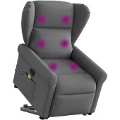 vidaXL Massagesessel mit Aufstehhilfe Dunkelgrau Stoff