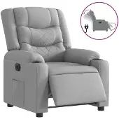 vidaXL Relaxsessel Elektrisch Hellgrau Stoff