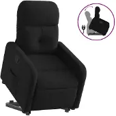 vidaXL Relaxsessel mit Aufstehhilfe Schwarz Stoff