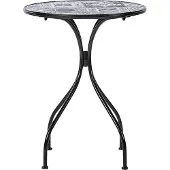 Beliani Gartentisch Schwarz u. Blau aus Metall Mosaik Muster ø 60 cm Rund Kaffeetisch Couchtisch Outdoor Terrassenmöbel Gartenmöbel Balkonmöbel