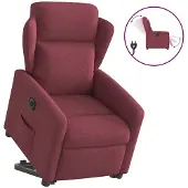 vidaXL Relaxsessel mit Aufstehhilfe Elektrisch Weinrot Stoff