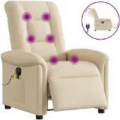 vidaXL Massagesessel Elektrisch Creme Stoff