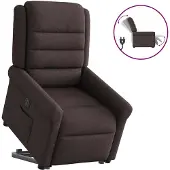 vidaXL Relaxsessel mit Aufstehhilfe Elektrisch Dunkelbraun Stoff