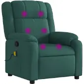 vidaXL Massage-Relaxsessel, dunkelgrüner Stoff