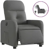 vidaXL Relaxsessel Elektrisch Dunkelgrau Stoff