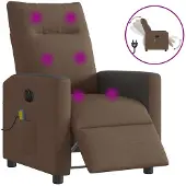 vidaXL Massagesessel Elektrisch Braun Stoff