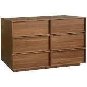 Sweeek - Kommode mit Holzlook und 6 Schubladen - Nussbaumfarben
