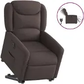 vidaXL Relaxsessel mit Aufstehhilfe Elektrisch Dunkelbraun Stoff