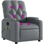 vidaXL Massagesessel Relaxsessel Grau Kunstleder