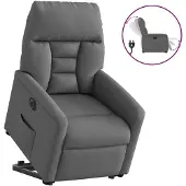vidaXL Relaxsessel mit Aufstehhilfe Elektrisch Dunkelgrau Stoff
