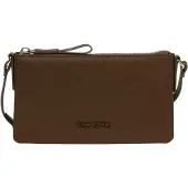 Marc O'Polo Leder Umhängetasche Fuana Crossbody Bag Dark Earth dunkelbraun