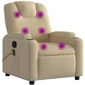 vidaXL Massage-Relaxsessel Cremefarbener Stoff