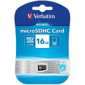 Verbatim Micro SDHC 16GB, 16384 MB, Micro Secure Digital High-Capacity (MicroSDHC), 10 MB/s